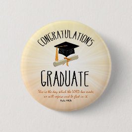 Religieuze Afstuderen Gold Starburst met zwart Pet Ronde Button 5,7 Cm