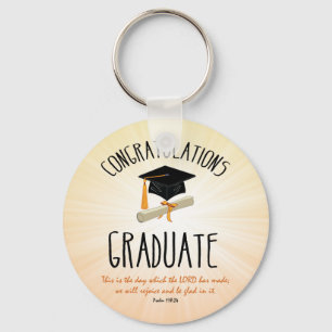 Religieuze Afstuderen Gold Starburst met zwart Pet Sleutelhanger