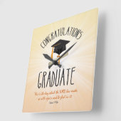 Religieuze Afstuderen Gold Starburst met zwart Pet Vierkante Klok (Hoek)