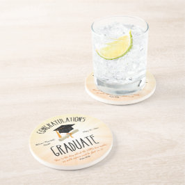 Religieuze Afstuderen Gold Starburst met zwart Pet Zandsteen Onderzetter