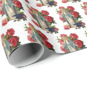 Religieuze Afstuderen Maagd Mary Red Roses Cadeaupapier (Rol Hoek)