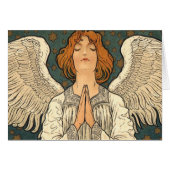  Religieuze Angel die bidt met goudsterren (Voorkant Horizontaal)