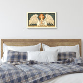  Religieuze Angel die bidt met goudsterren Canvas Afdruk (Insitu (Slaapkamer))