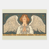  Religieuze Angel die bidt met goudsterren Inpakpapier Vel (Voorkant)