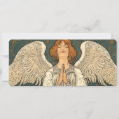 Religieuze Angel die bidt met goudsterren Kaart (Voorkant)