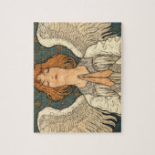  Religieuze Angel die bidt met goudsterren Legpuzzel (Verticaal)