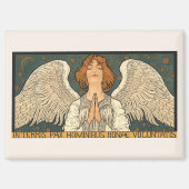  Religieuze Angel die bidt met goudsterren Magneet (Voorkant)