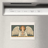 Religieuze Angel die bidt met goudsterren Magneet (Insitu (Vaatwasser))