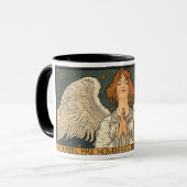 Religieuze Angel die bidt met goudsterren Mok (Voorkant links)