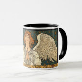 Religieuze Angel die bidt met goudsterren Mok (Voorkant rechts)