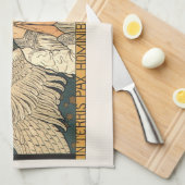 Religieuze Angel die bidt met goudsterren Theedoek (Quarter Fold)