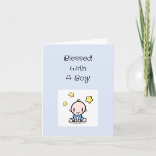Religieuze Baby Boy Gefeliciteerd met een tekst, C Kaart