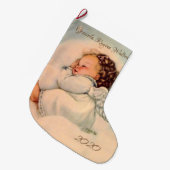Religieuze Baby Engel Sleeping Grote Kerstsok (Voorkant (Hangend))