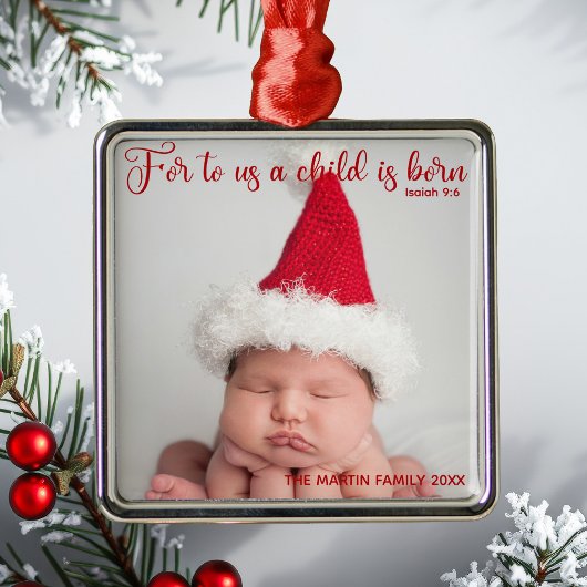 Religieuze Baby Foto Bijbel Verse Kute Kerstmis Metalen Ornament
