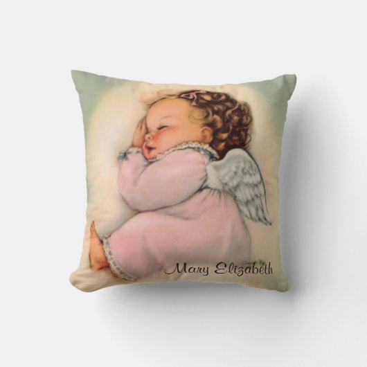  Religieuze Baby Girl Guardian Angel Kussen (Voorkant)
