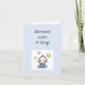 Religieuze baby jongen gefeliciteerd met tekst, kaart (Voorkant)