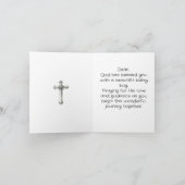 Religieuze baby jongen gefeliciteerd met tekst, kaart (Binnen)