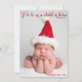 Religieuze Baby kerstbijbel Verse Red Feestdagenkaart (Voorkant)
