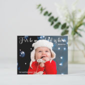 Religieuze Baby kerstfeest op de foto Briefkaart (Staand voorkant)