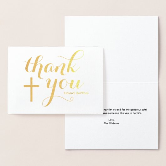 Religieuze baptisme Hartelijk dank! Gold Foil! Folie Kaarten (Display)