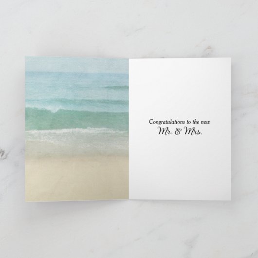 Religieuze Beach Wedding White Kaart (Binnen)