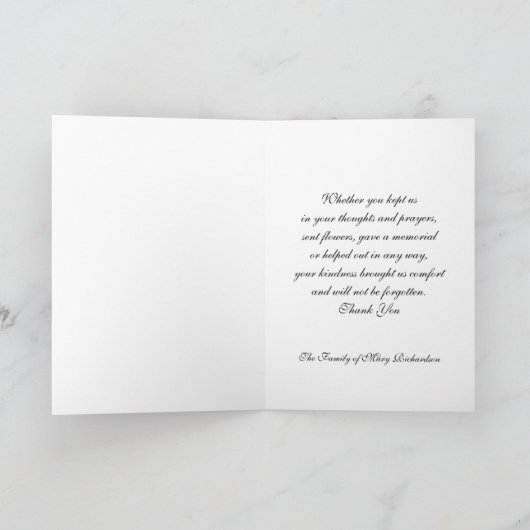 Religieuze begrafenis bedankkaart - kaars (Binnen)