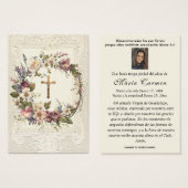 Religieuze begrafenis Crucifix Floral Wreath Visitekaartje (Voorkant /achterkant)