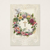 Religieuze begrafenis Crucifix Floral Wreath Visitekaartje (Voorkant)
