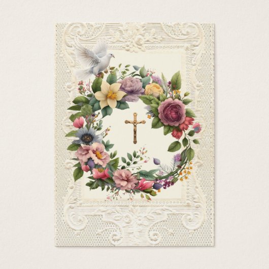 Religieuze begrafenis Crucifix Floral Wreath Visitekaartje (Voorkant)