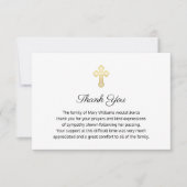 Religieuze begrafenisherdenking Gold Cross Harteli Bedankkaart (Voorkant)