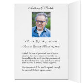 Religieuze begrafenissympathie Heilige Kaart Dank  (Binnen (Links))