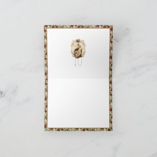 Religieuze berg Carmel Floral Virgin Mary Jesus Bedankkaart (Binnen)