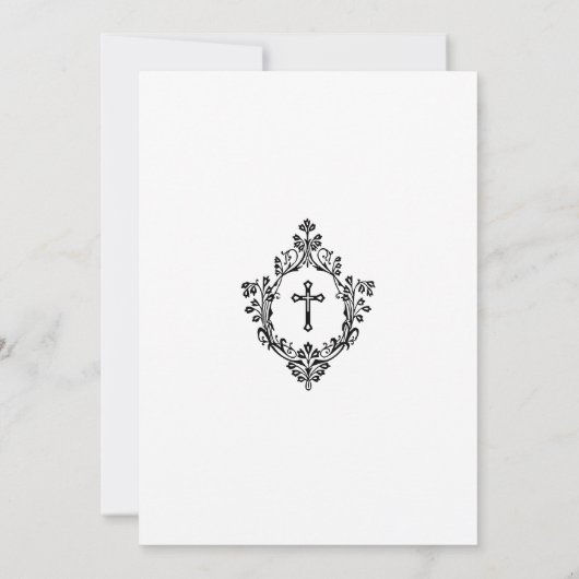 Religieuze bevestiging Zwart & Wit Crest Kaart (Achterkant)
