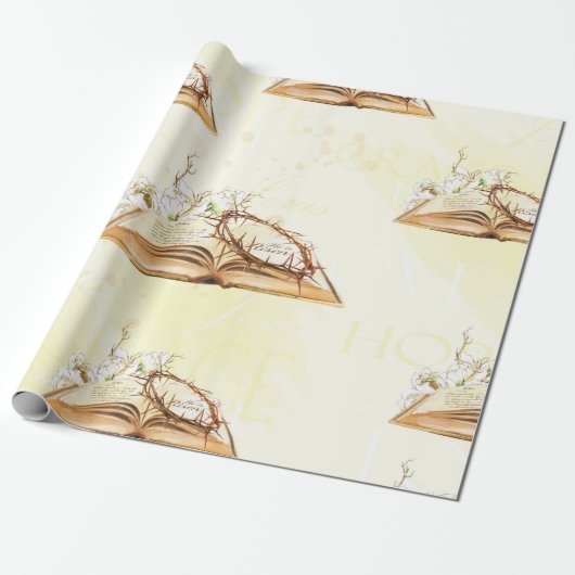 Religieuze Bijbel in waterverf Cadeaupapier (Uitgerold)