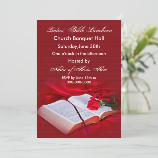 Religieuze Bijbeluitnodiging (Rode zijde) Kaart (Staand voorkant)