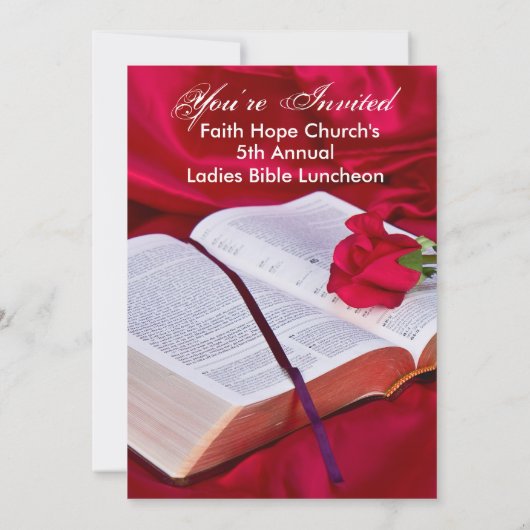 Religieuze Bijbeluitnodiging (Rode zijde) Kaart (Achterkant)