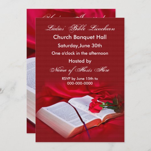Religieuze Bijbeluitnodiging (Rode zijde) Kaart (Voorkant / Achterkant)