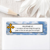 Religieuze Bijbelvers en Wolken Etiket (Insitu)