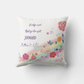 Religieuze bijbelvers, kleurrijke bloemen vlinder kussen (Achterkant)