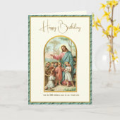 Religieuze Birthday Jesus-scriptie voor kinderen Kaart (Gele Bloem)