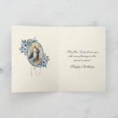 Religieuze Birthday Maagd Mary Floral  Kaart (Binnen)