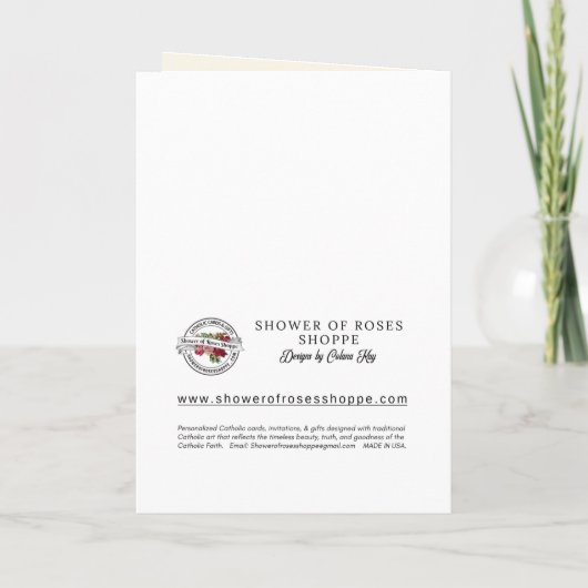 Religieuze Birthday Maagd Mary Floral  Kaart (Achterkant)