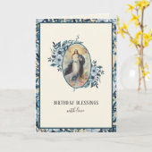 Religieuze Birthday Maagd Mary Floral  Kaart (Gele Bloem)