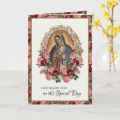 Religieuze Birthday Maagd Mary Guadalupe Rozen Kaart (Gele Bloem)