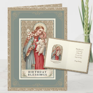 Religieuze Birthday Maagd Mary Jesus  Kaart