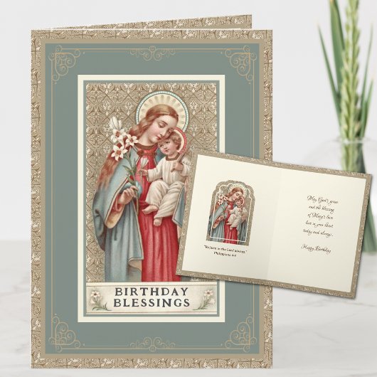Religieuze Birthday Maagd Mary Jesus  Kaart