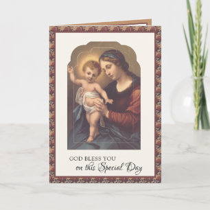 Religieuze Birthday Maagd Mary Jesus Rosary Kaart