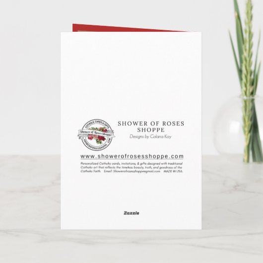 Religieuze Birthday Maagd Mary Rosary Rozen Kaart (Achterkant)