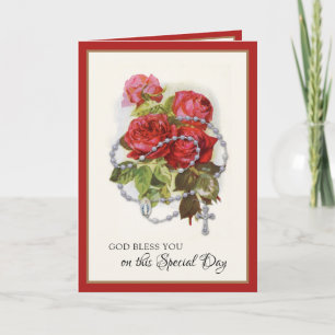 Religieuze Birthday Maagd Mary Rosary Rozen Kaart