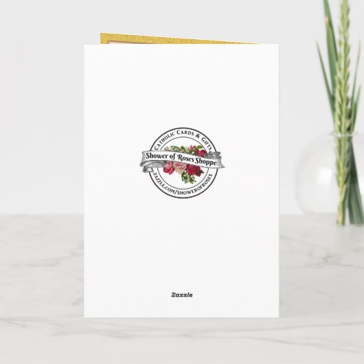 Religieuze Birthday Scripture Rosary Floral Kaart (Achterkant)